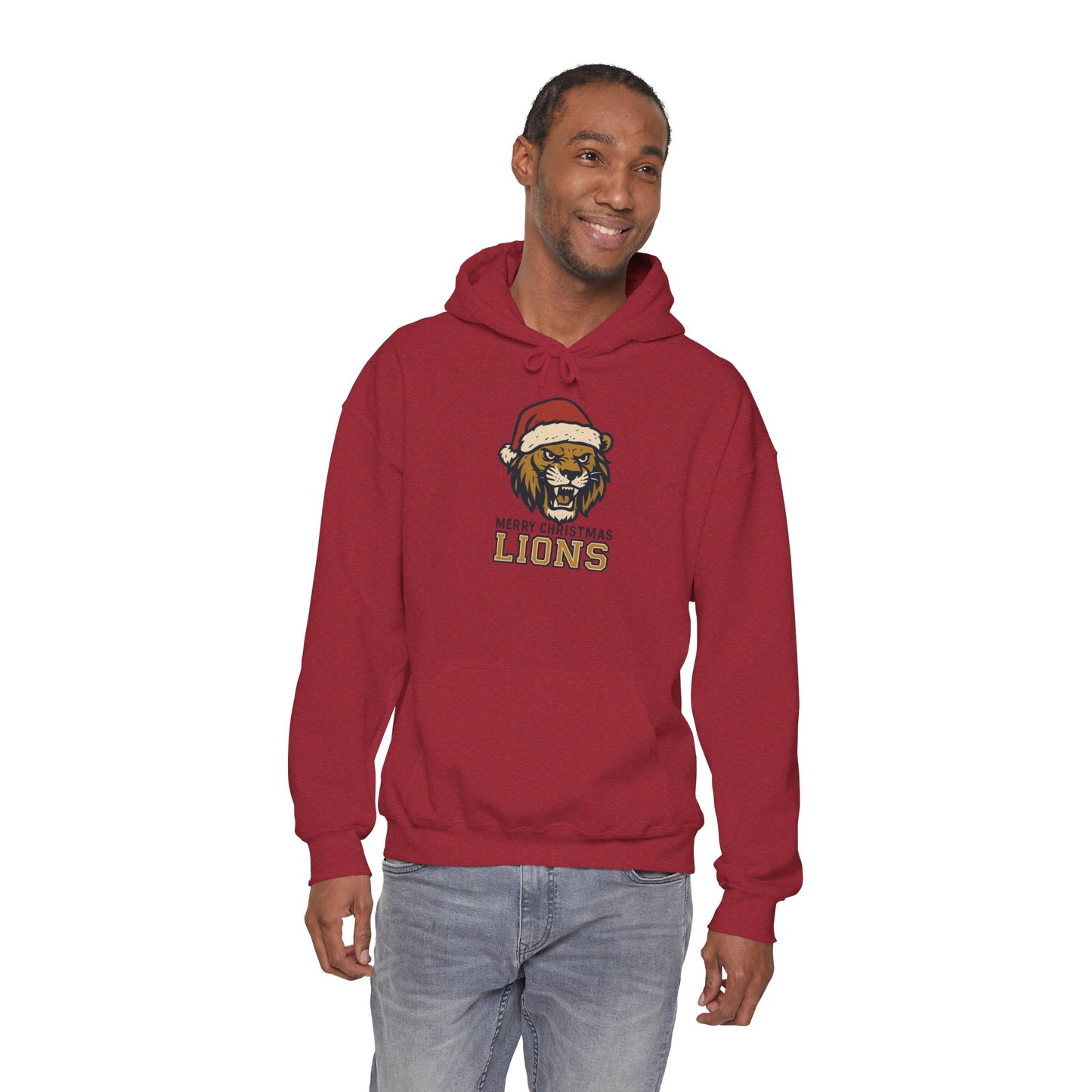 Merry Christmas Lions Hoodie — Gildan