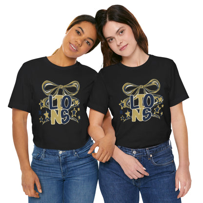 Lions Twirly Ribbon Tee - Bella Canvas