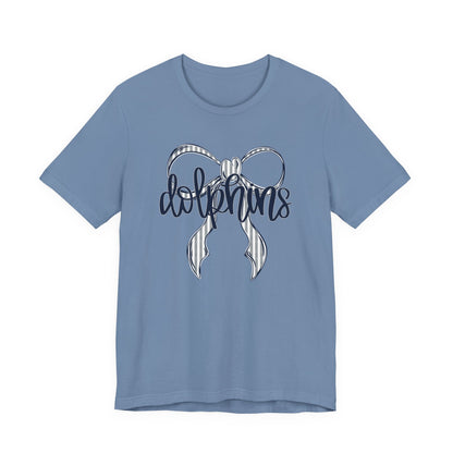 Preppy Dolphins Bow Bella Canvas