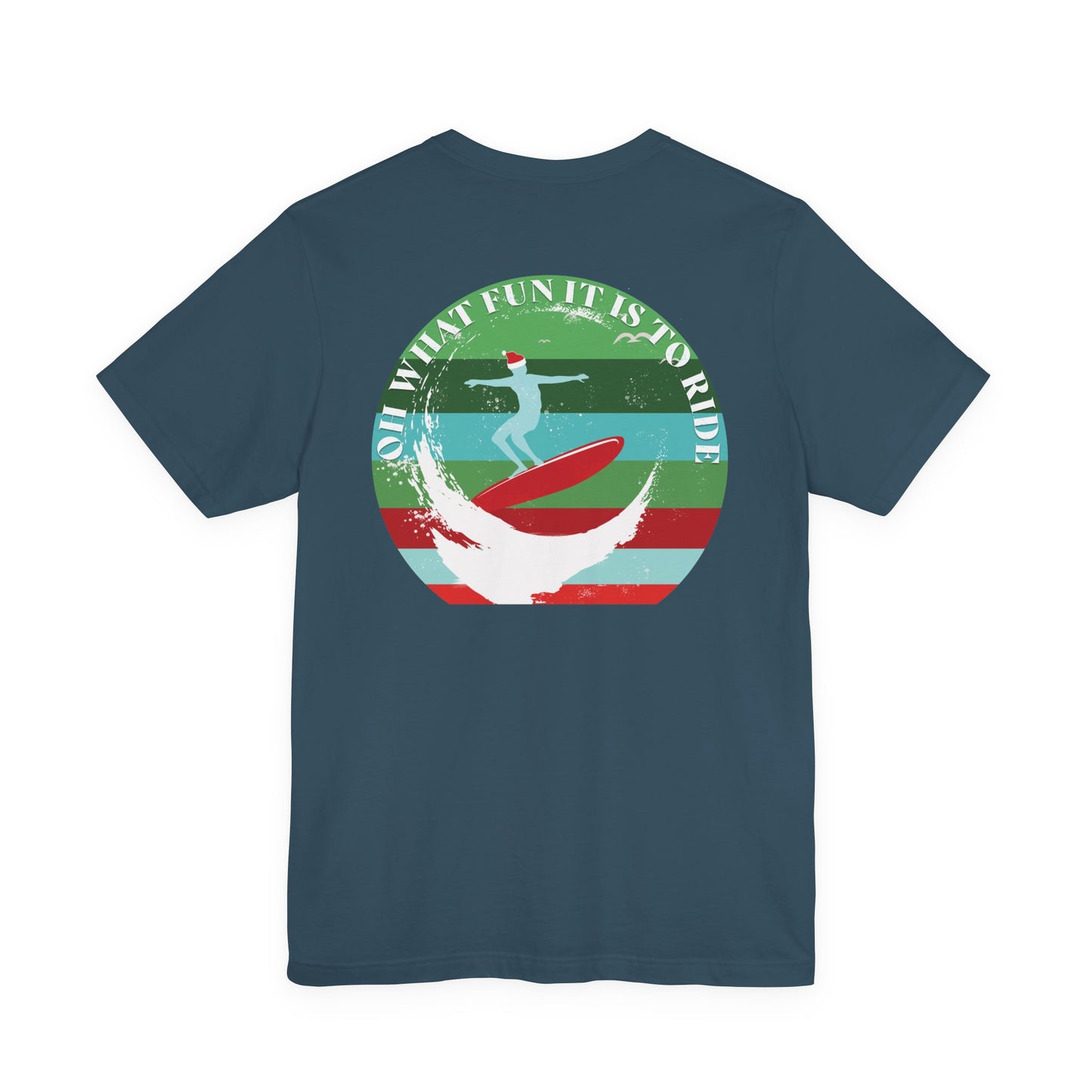 Adult Christmas Surfing Tee - Bella Canvas