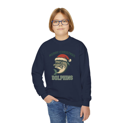 Merry Christmas Dolphins Sweatshirt - Gildan