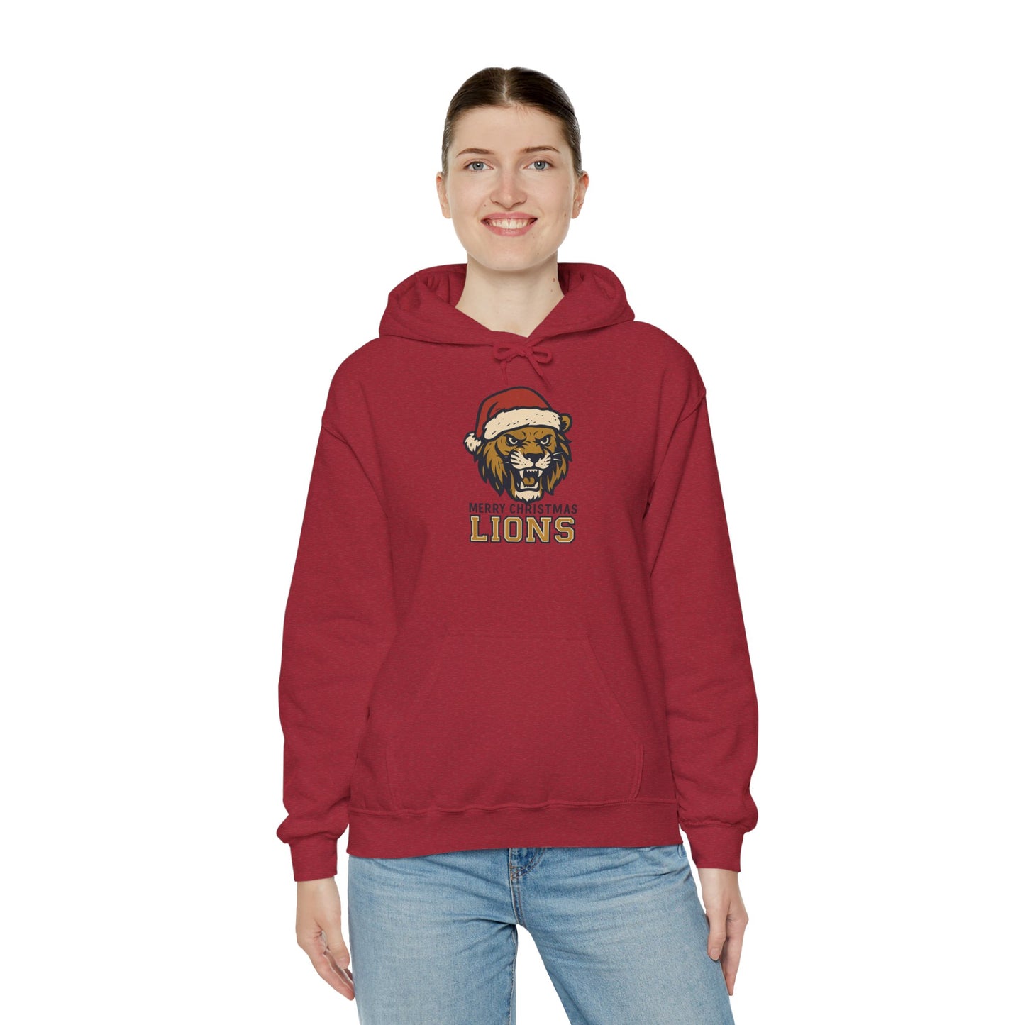 Merry Christmas Lions Hoodie — Gildan