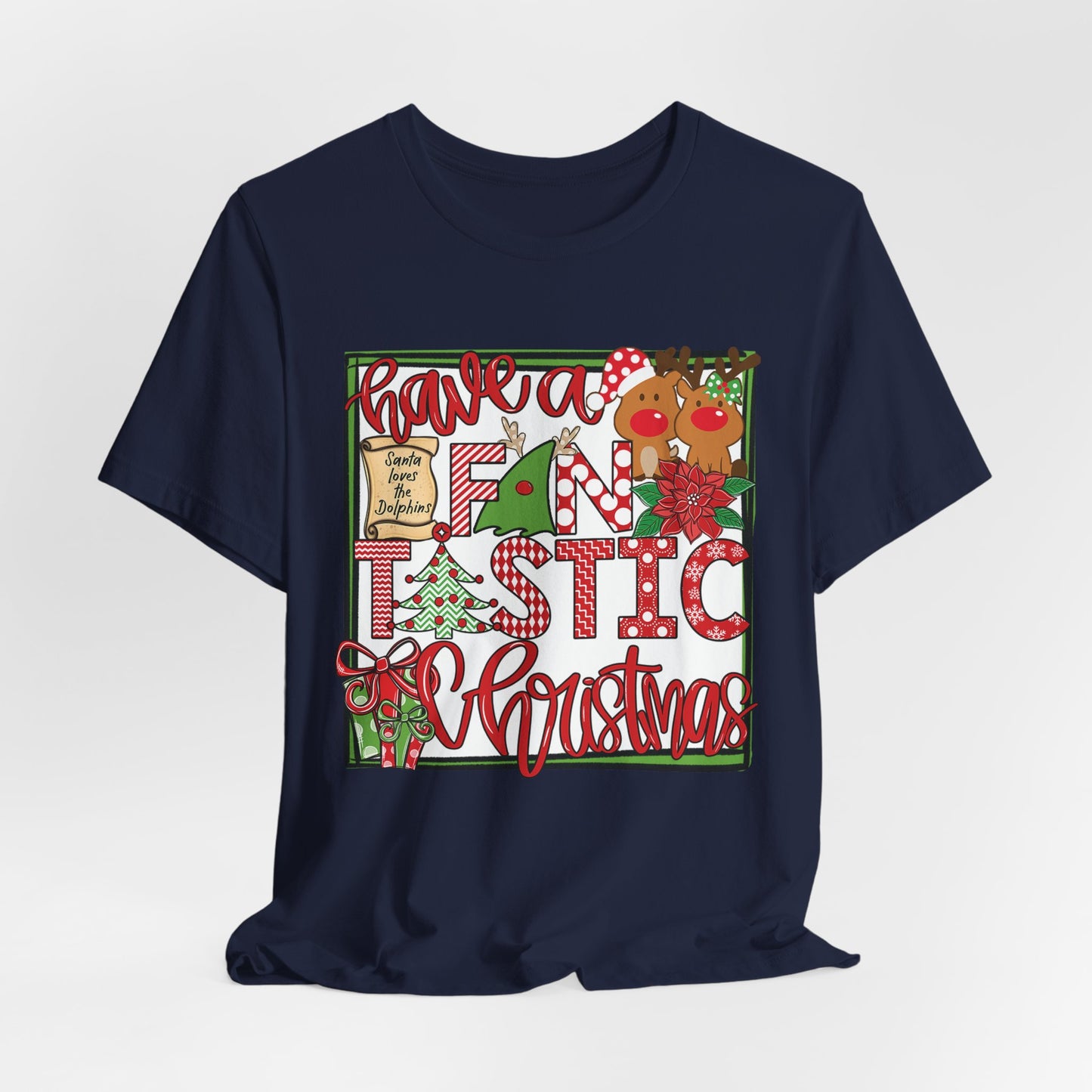 Dolphins Fintastic Christmas - Bella Canvas