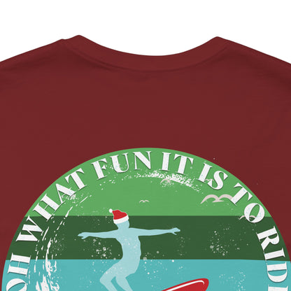 Adult Christmas Surfing Tee - Bella Canvas
