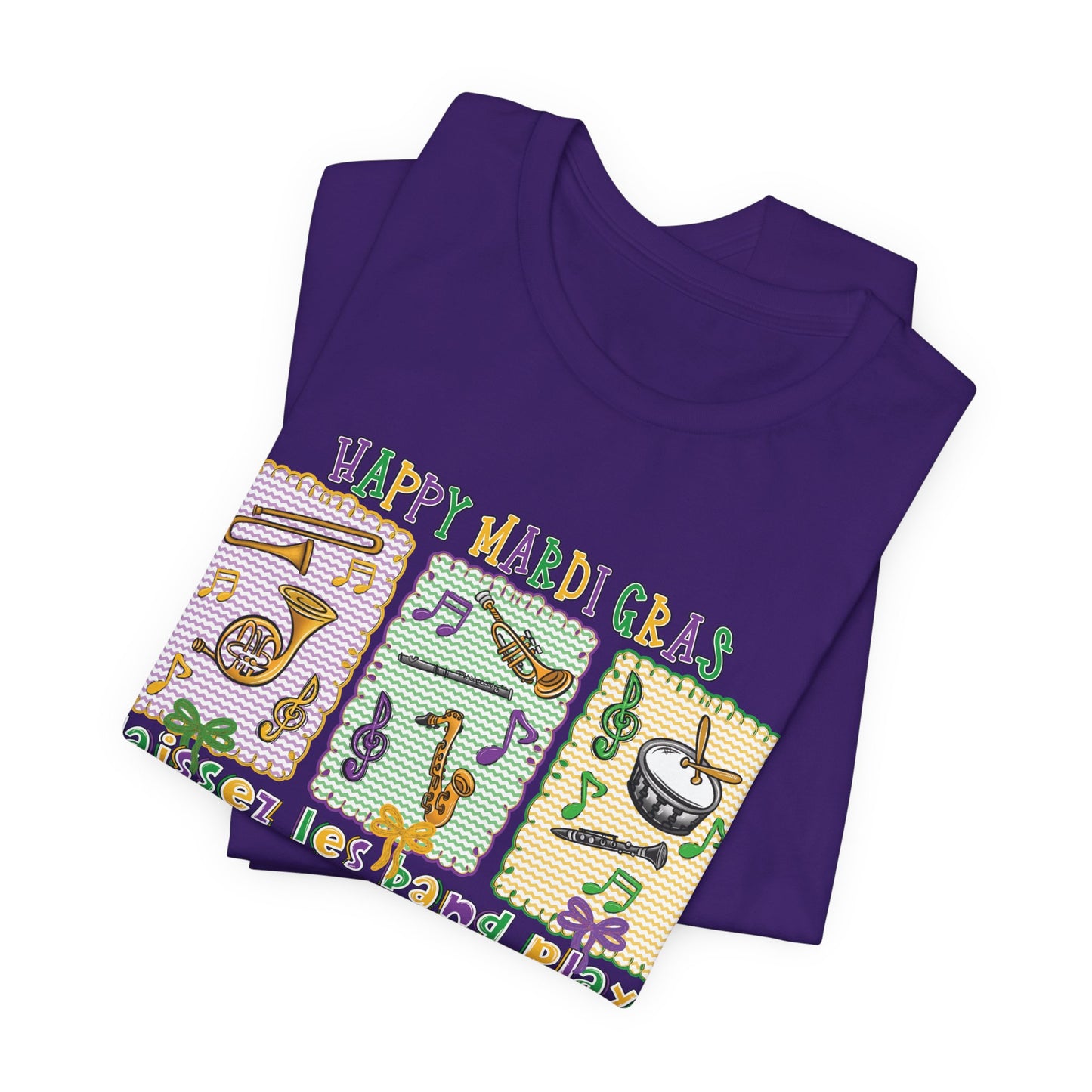 Mardi Gras T-Shirt — "Happy Mardi Gras" Carnival Mask & Beads Celebration Tee