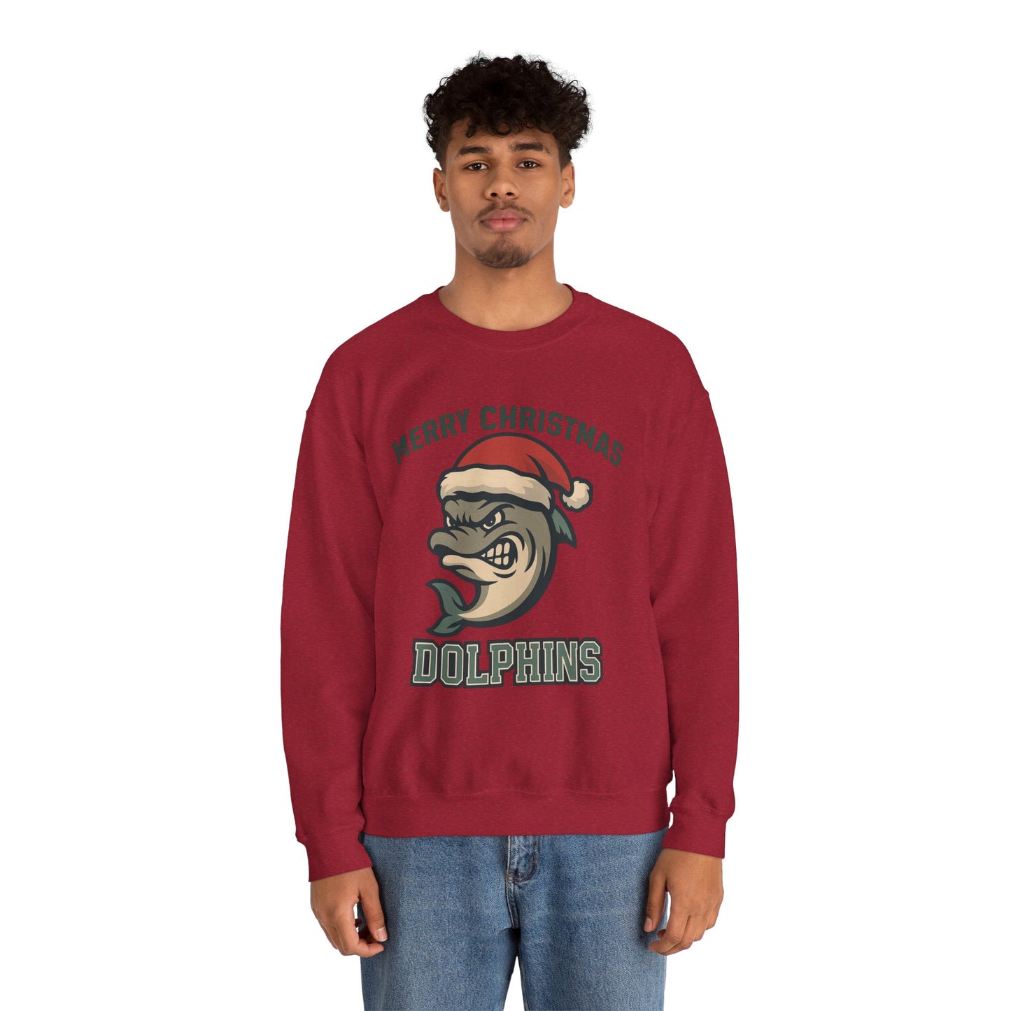 Merry Christmas Dolphins Sweatshirt - Gildan