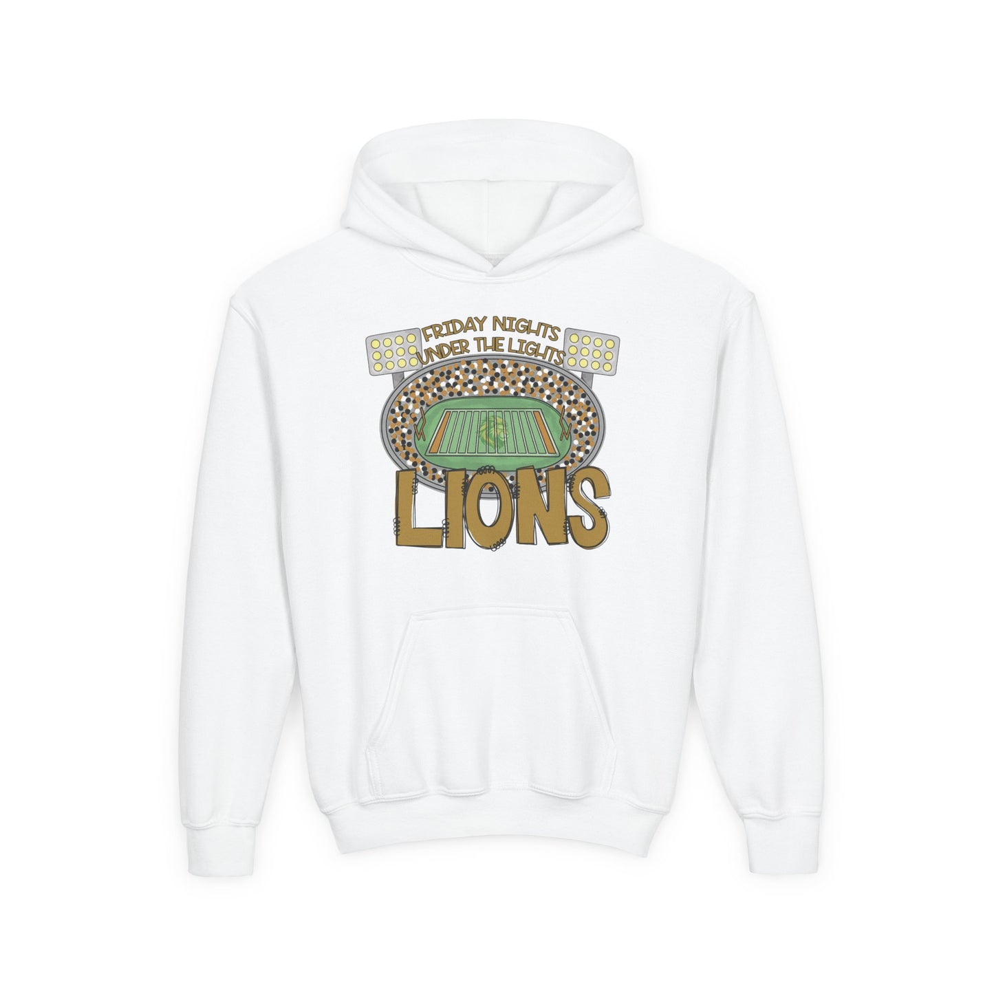 Youth Lions Friday Night Lights Hoodie - Gildan