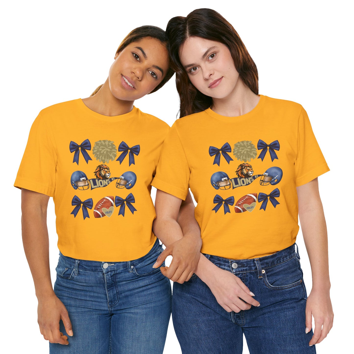 Lions Coquette Football Cheer Tee - Bella Canvas