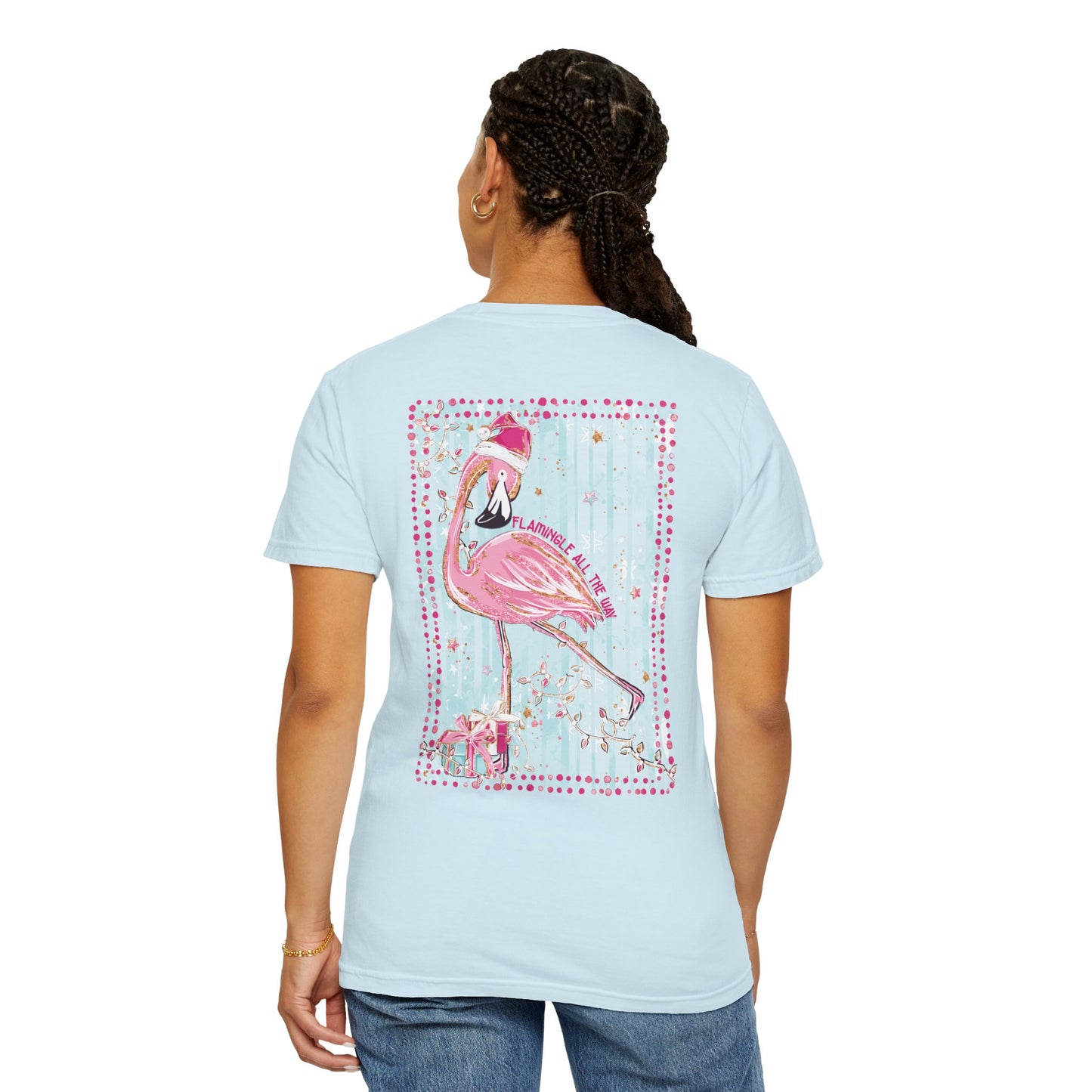 Flamingo Flamingle All the Way Christmas Tee - Comfort Colors