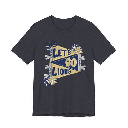 Let's Go Lions Pennant Tee - Bella Canvas
