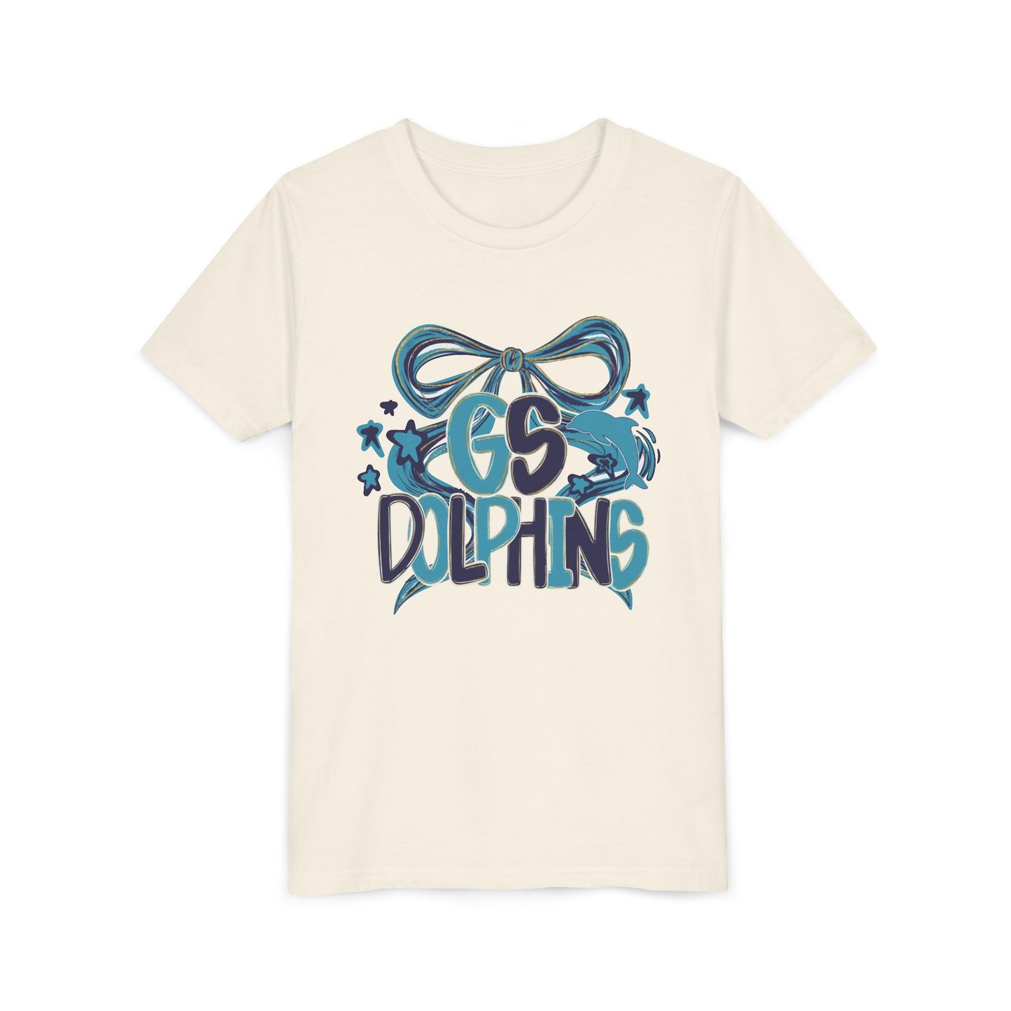 Youth GS Dolphins Coquette Bow Tee - Bella Canvas