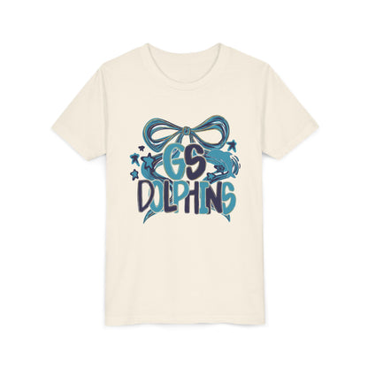 Youth GS Dolphins Coquette Bow Tee - Bella Canvas
