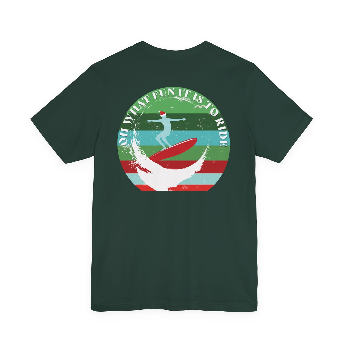 Adult Christmas Surfing Tee - Bella Canvas