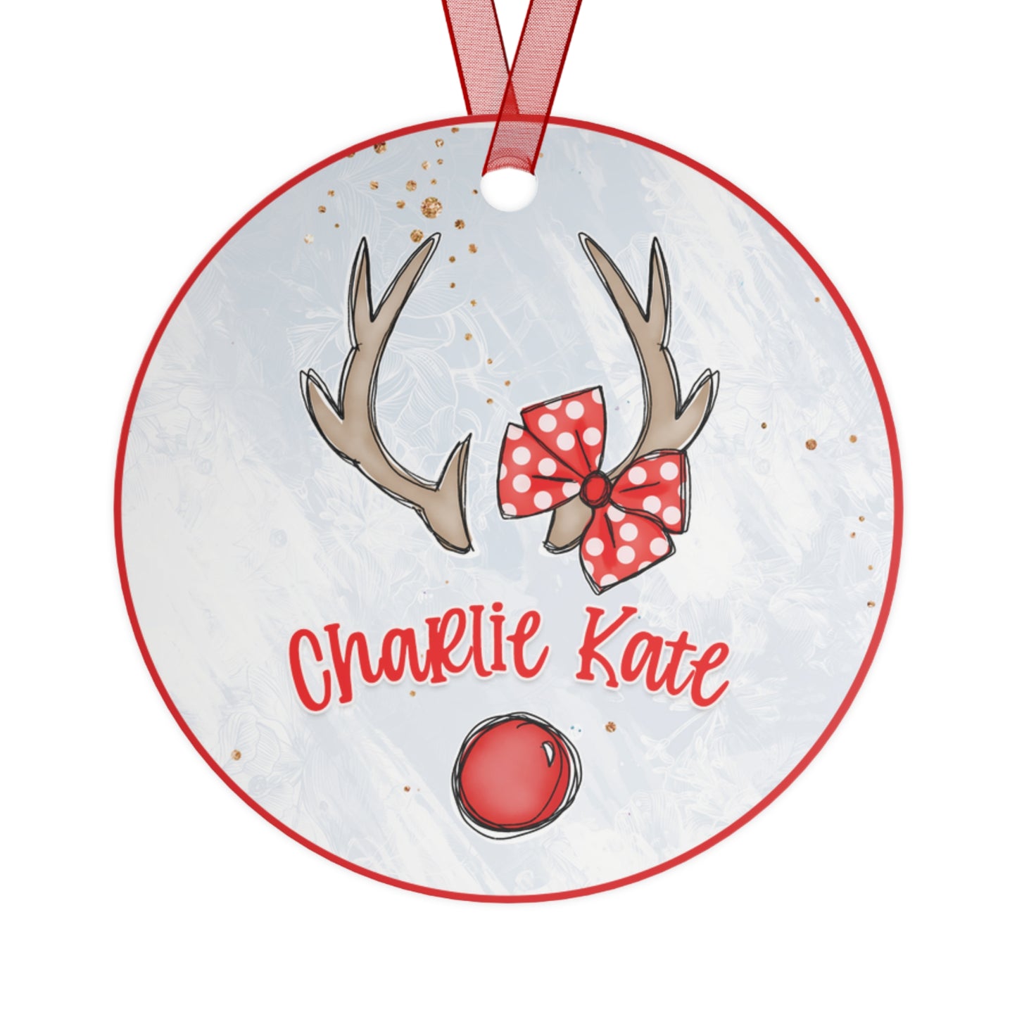 Personalized Girl Reindeer 2 Ornament