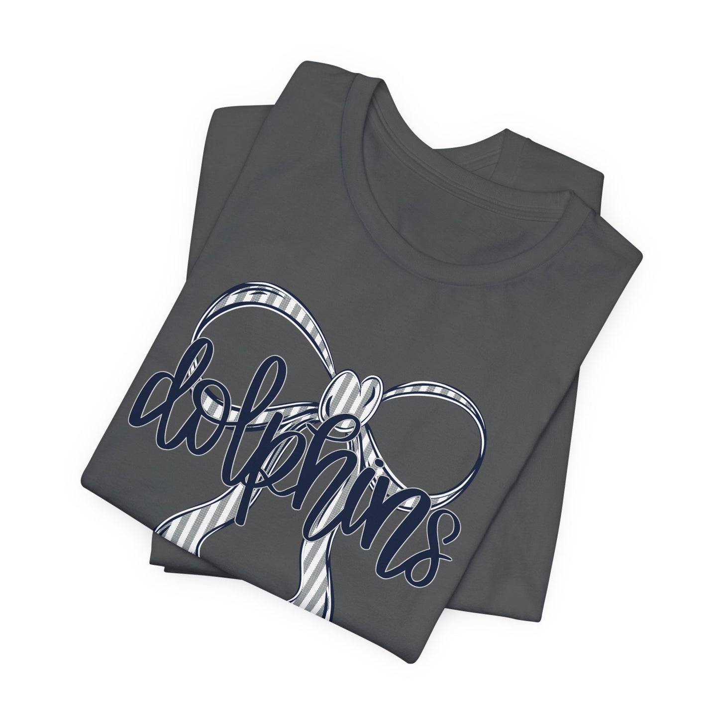 Preppy Dolphins Bow Bella Canvas