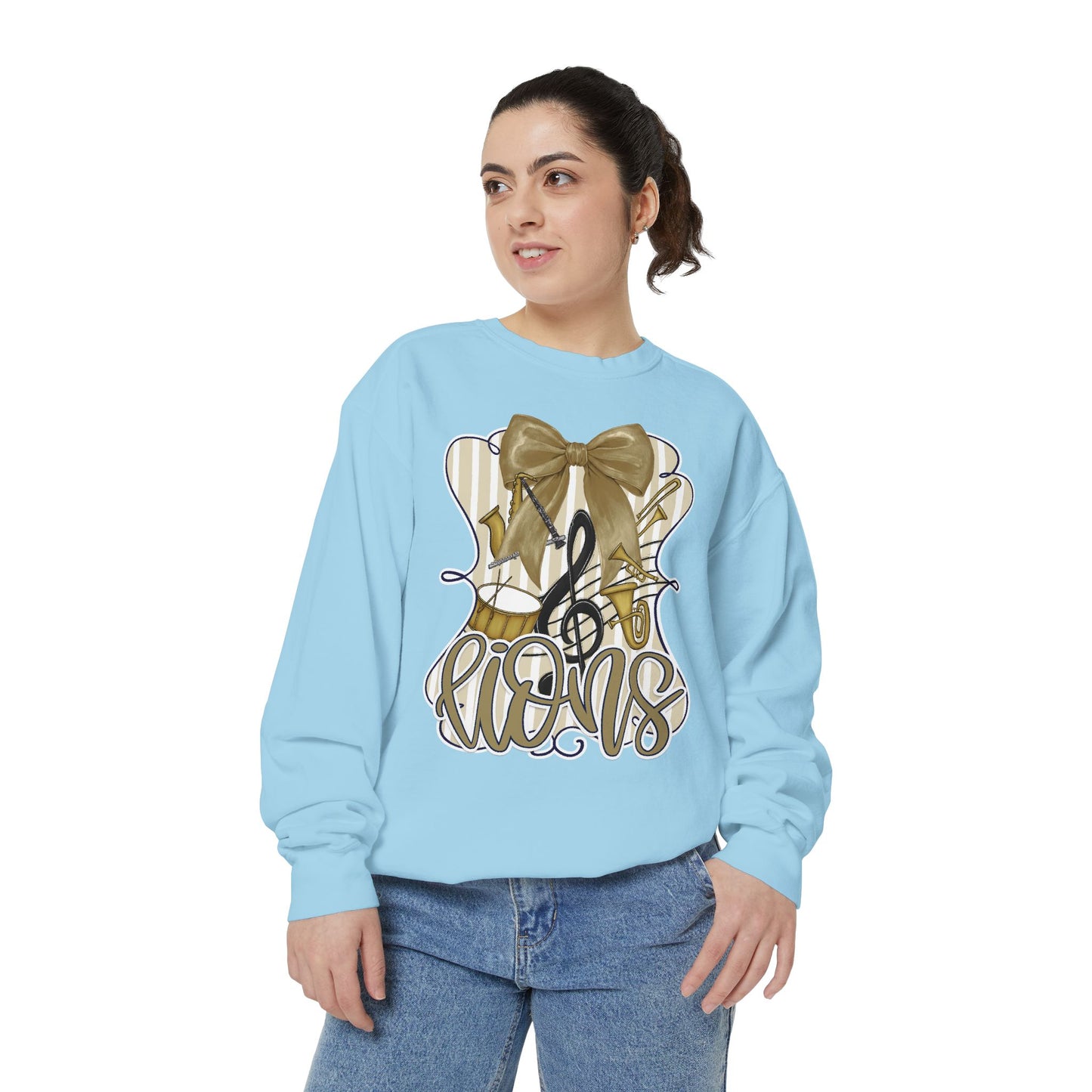 Adult Lions Coquette Band Sweatshirt - Comfort Colors