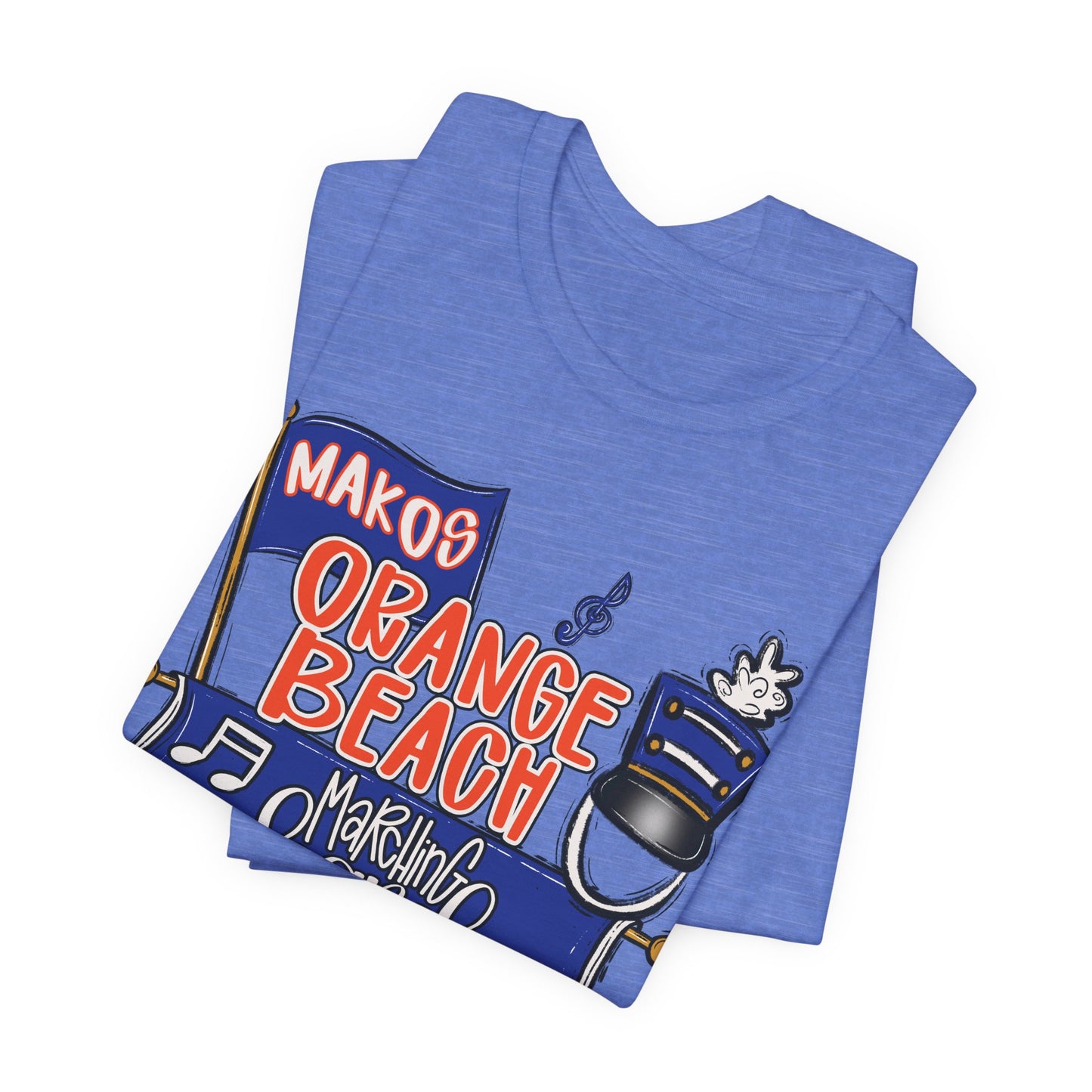 Adult Orange Beach Dad Band Tee - Bella Canvas
