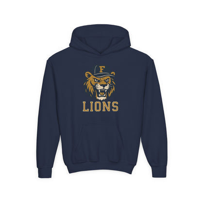 Youth Retro Roaring Lions Hoodie - Gildan