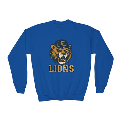 Youth Retro Roaring Lions Crewneck Sweatshirt - Gildan