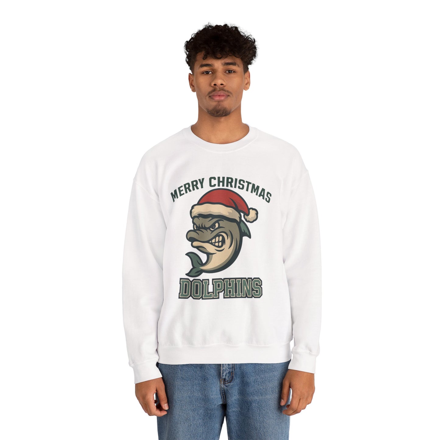Merry Christmas Dolphins Sweatshirt - Gildan