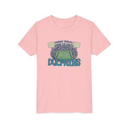 Dolphins Friday Nights Youth Tshirt - Bella Canvas