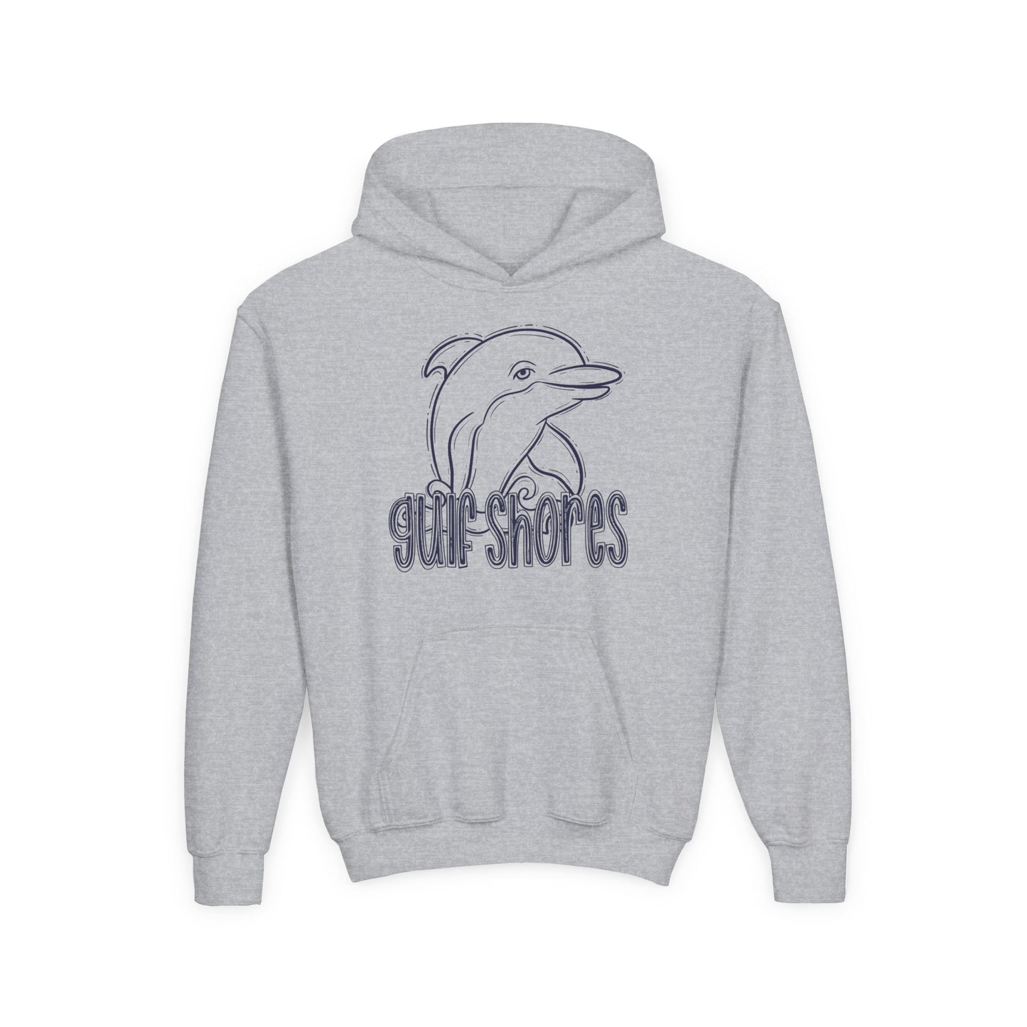 Youth Dolphins Sketch Hoodie - Gildan