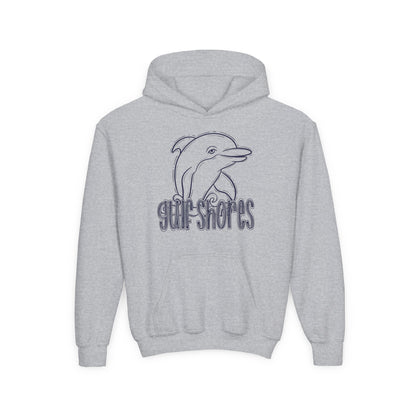 Youth Dolphins Sketch Hoodie - Gildan