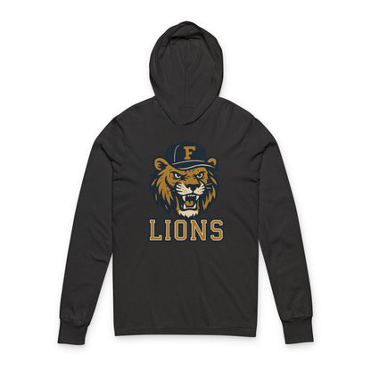 Adult Retro Roaring Lions Unisex Hooded Long Sleeve Tee - Bella Canvas