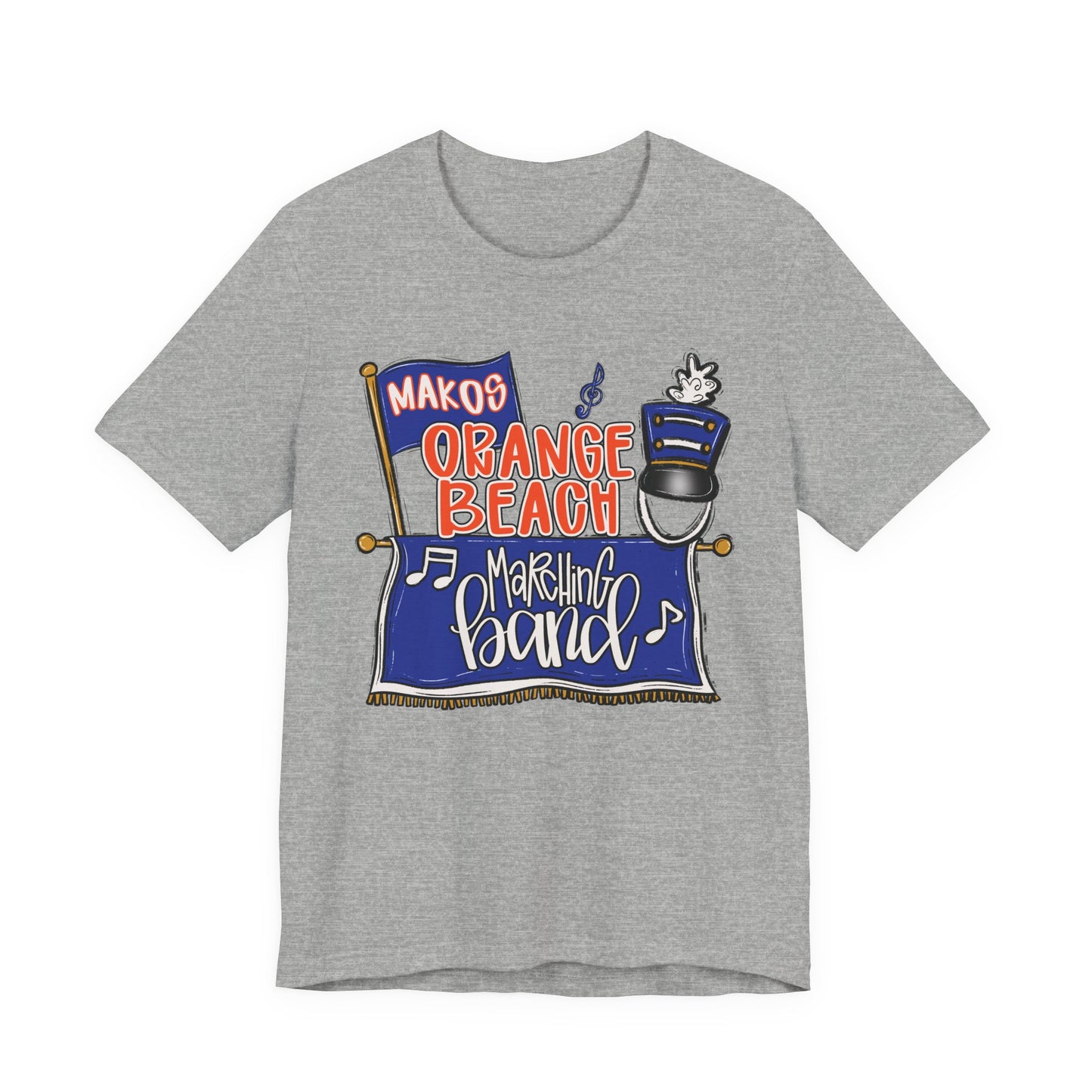 Adult Orange Beach Marching Band Tee - Bella Canvas