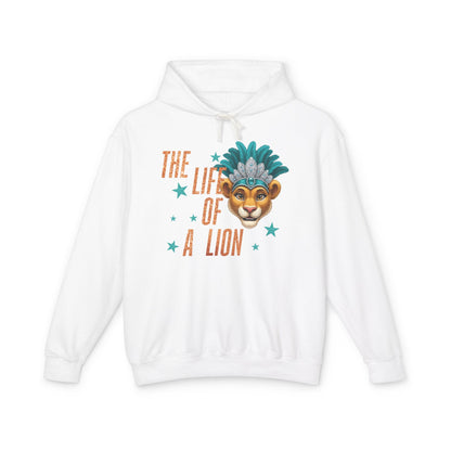 Adult Life of a Lion Faux Glitter Hoodie - Comfort Colors