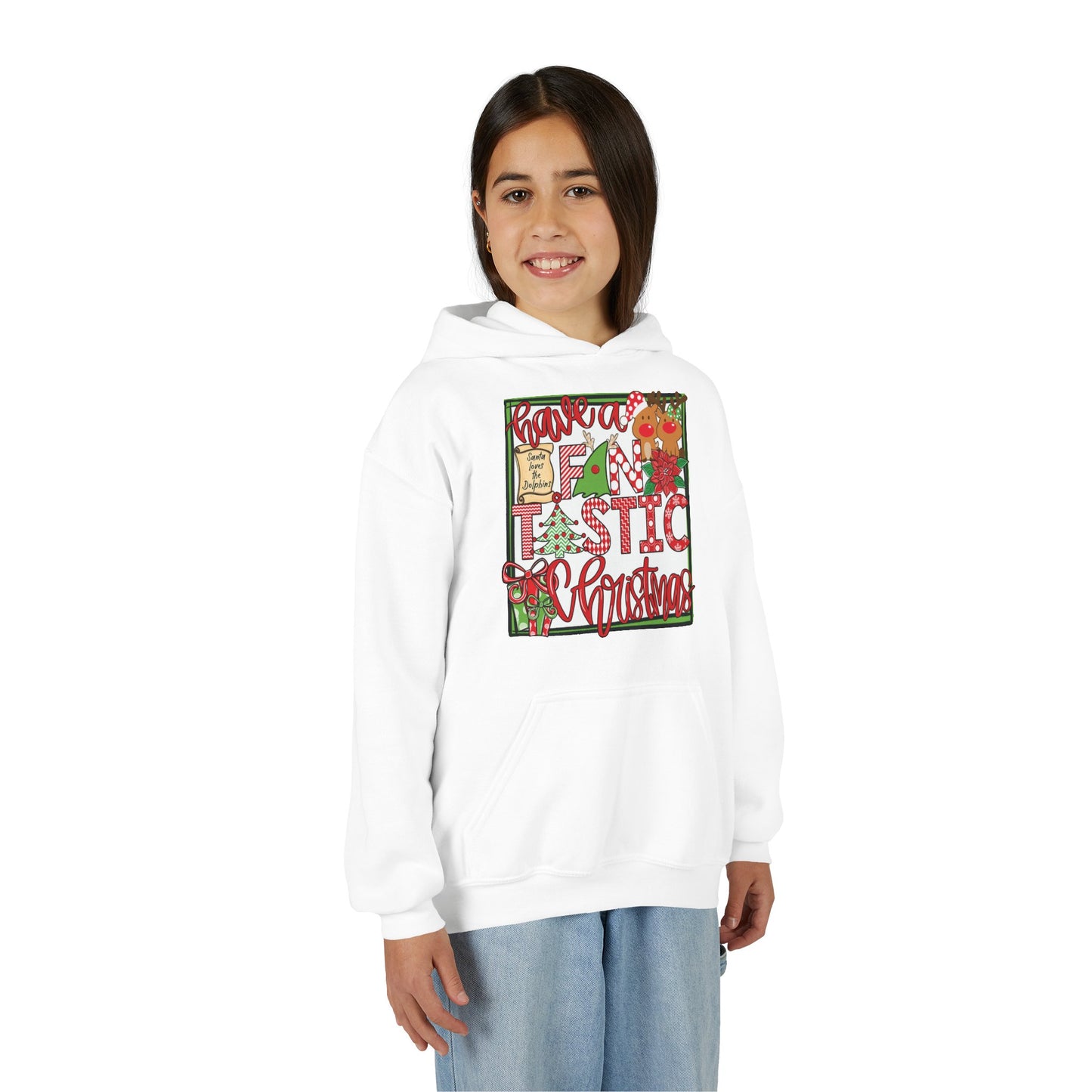 Dolphins Fintastic Christmas Hoodie - Gildan