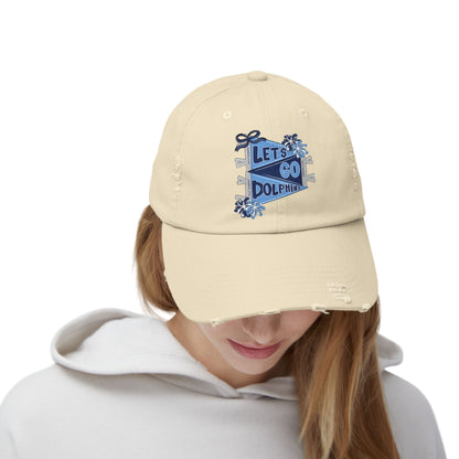 Let's Go Dolphins Distressed Cap