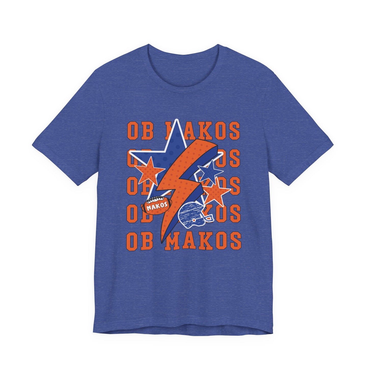 Adult Makos Lightning Football Tee - Bella Canvas