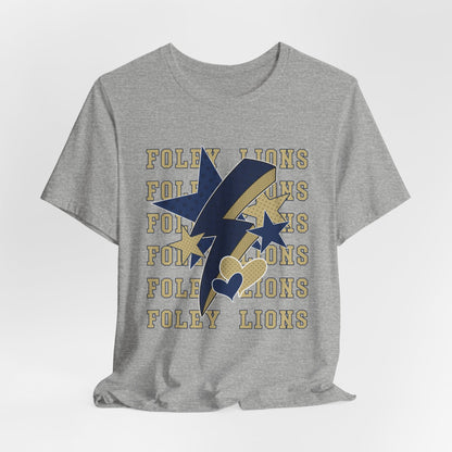 Foley Lions Hearts, Stars, Lightning Tee - Bella Canvas