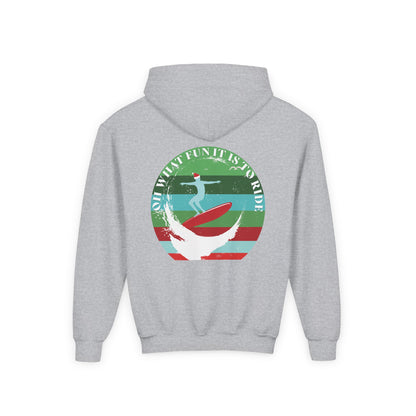 Youth Surfing Christmas Hoodie - Gildan