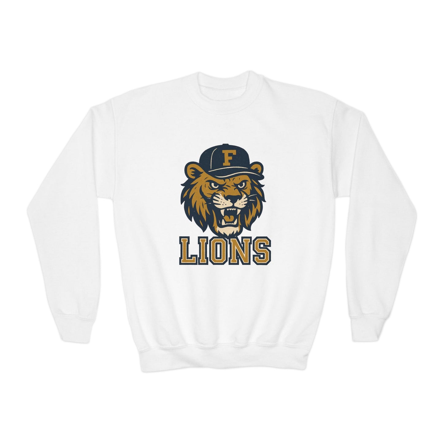 Youth Retro Roaring Lions Crewneck Sweatshirt - Gildan
