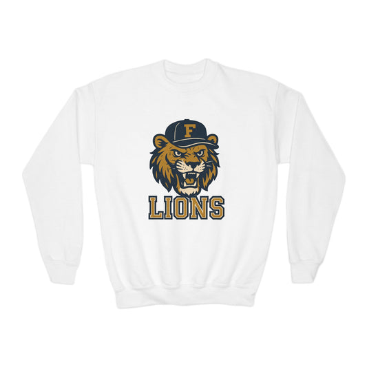 Youth Retro Roaring Lions Crewneck Sweatshirt - Gildan