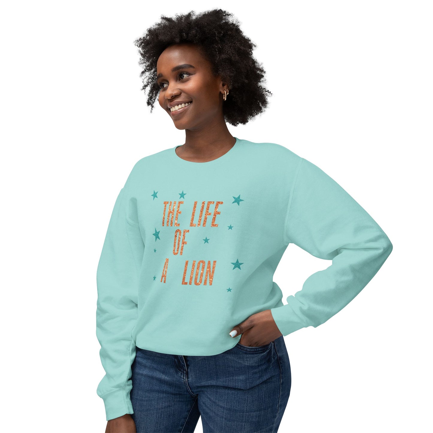 Adult Life of a Lion Faux Glitter - Comfort Colors