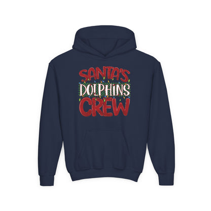 Santa's Dolphins Crew Youth Hoodie