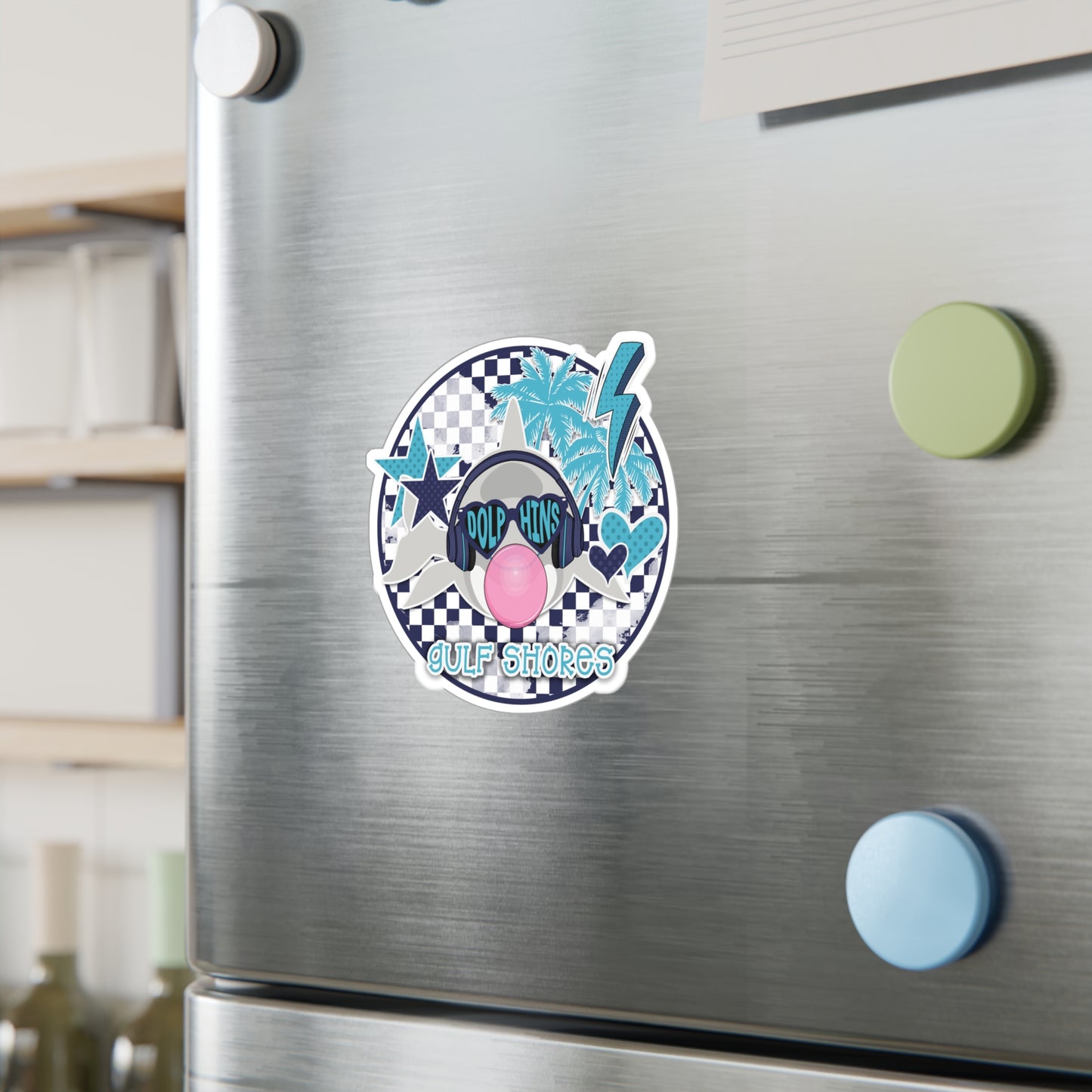 Gulf Shores Dolphin We're Poppin Kiss-Cut Vinyl Decal