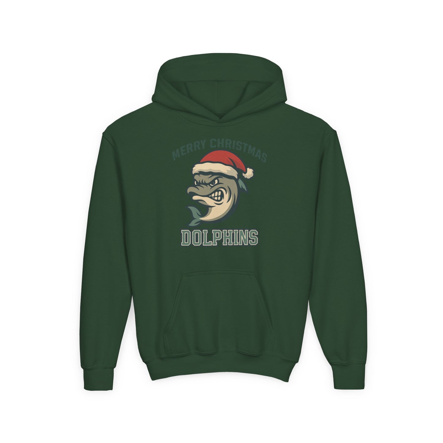 Merry Christmas Dolphins Hoodie - Gildan