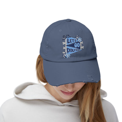 Let's Go Dolphins Distressed Cap