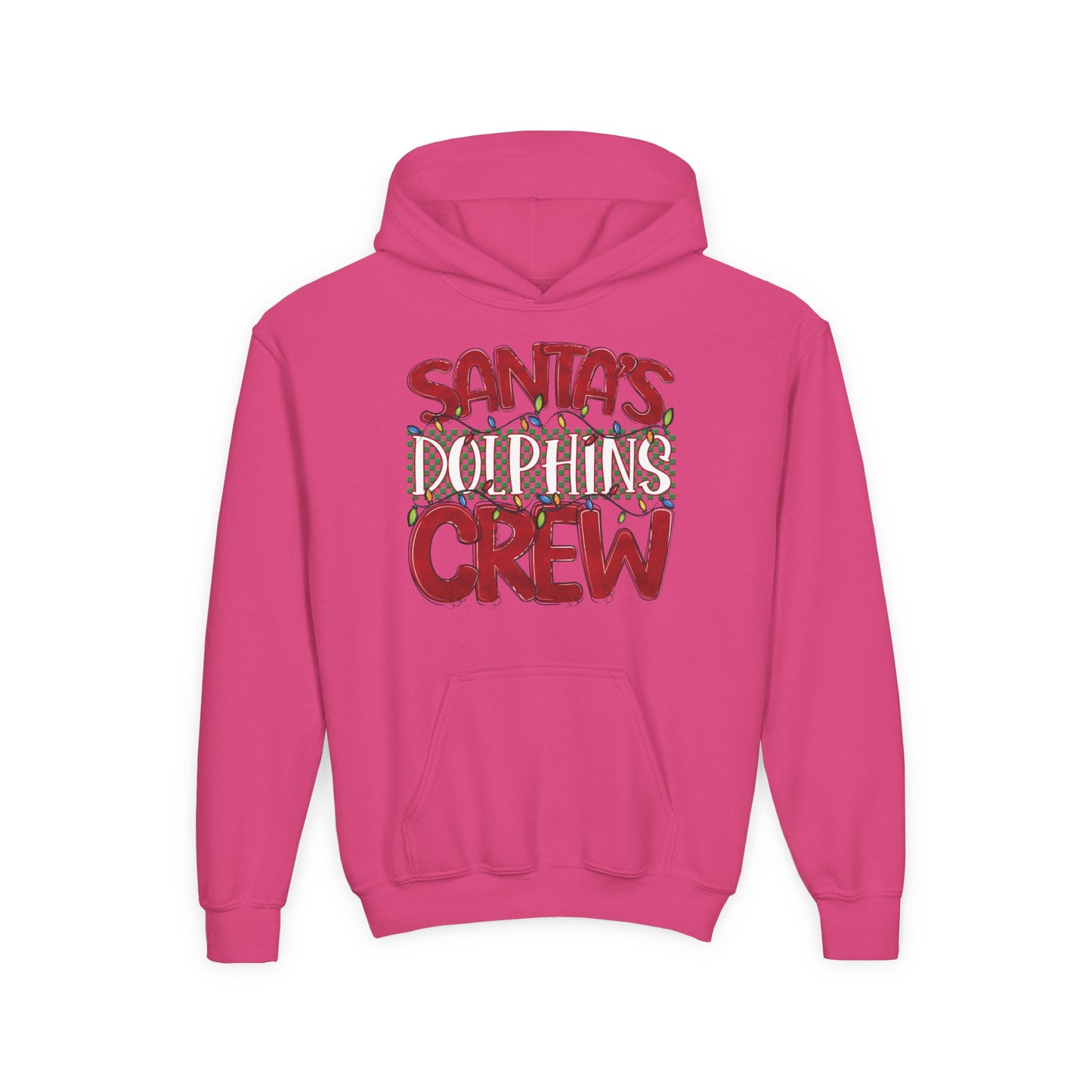 Santa's Dolphins Crew Youth Hoodie