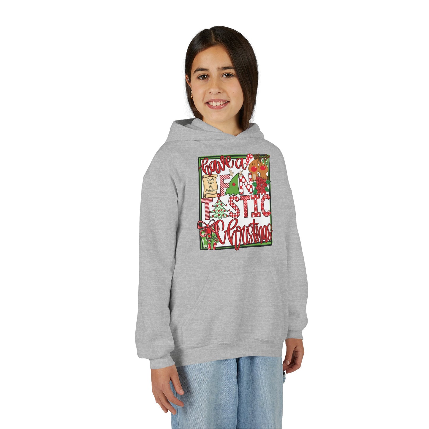 Dolphins Fintastic Christmas Hoodie - Gildan