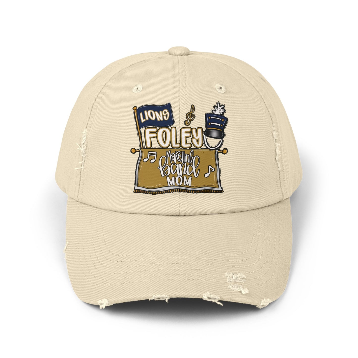Lions Marching Band Mom Distressed Unisex Cap