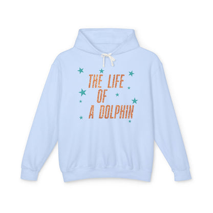 Adult Life of a Dolphin Faux Glitter Hoodie - Comfort Colors