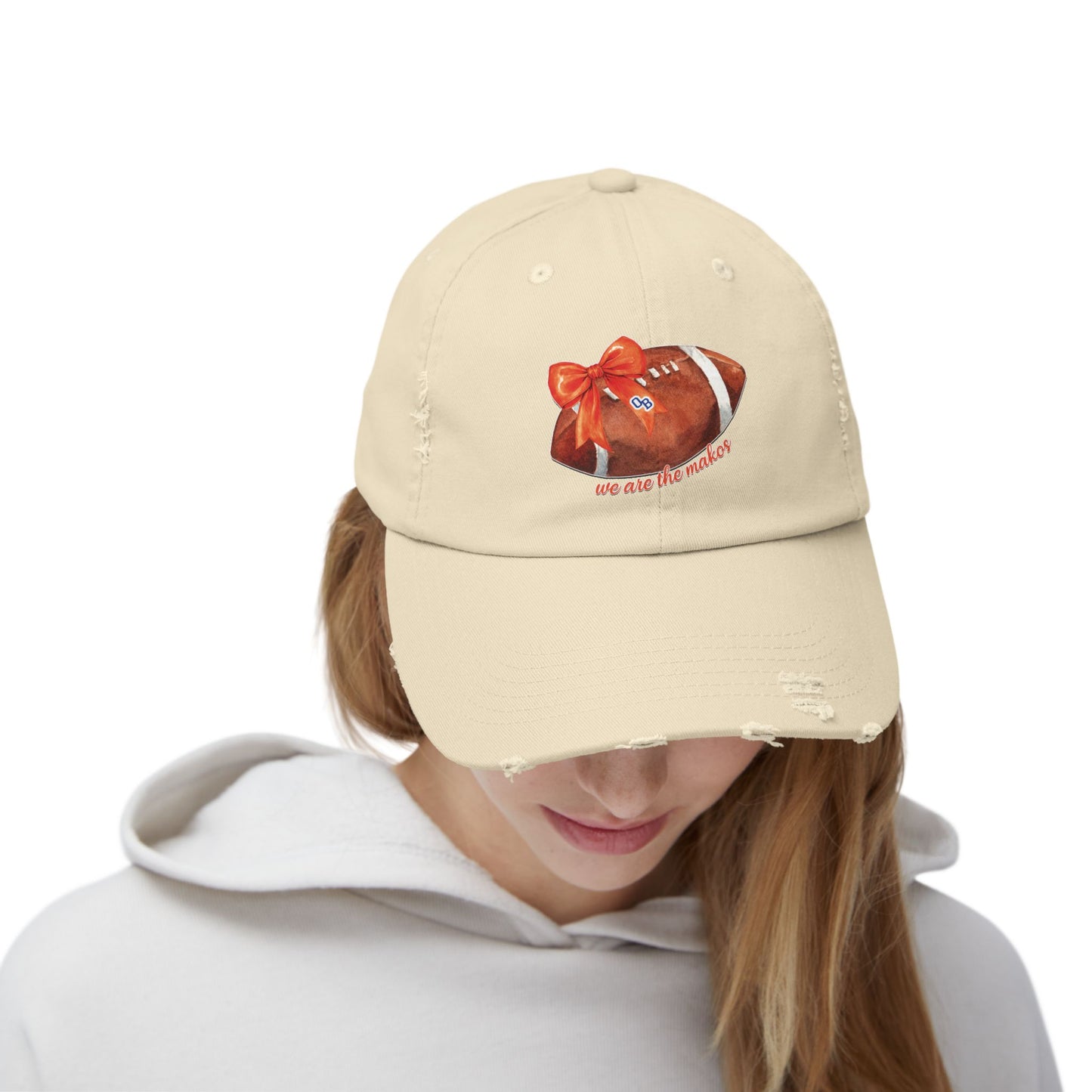 Makos Coquette Football Unisex Distressed Football Cap