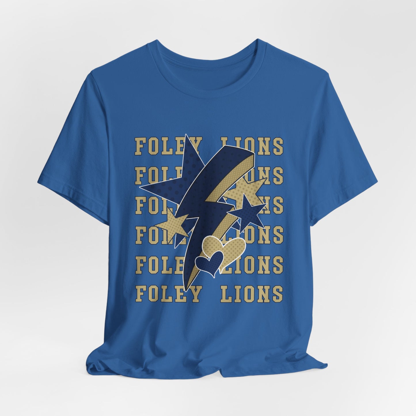 Foley Lions Hearts, Stars, Lightning Tee - Bella Canvas