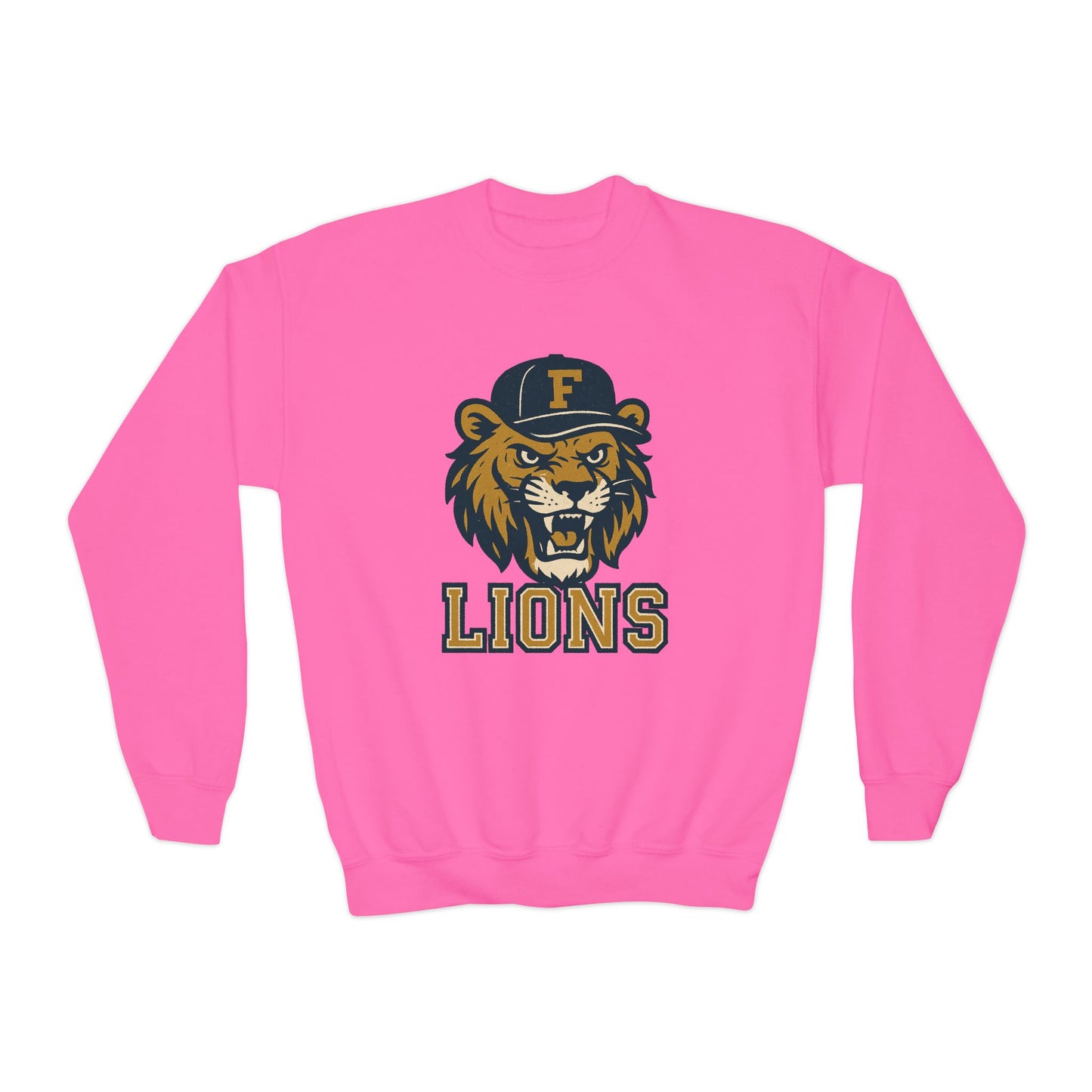 Youth Retro Roaring Lions Crewneck Sweatshirt - Gildan