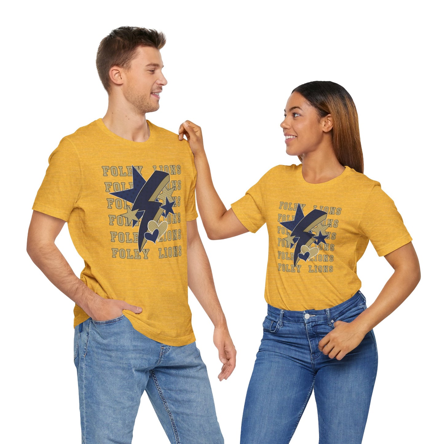 Lions Hearts, Stars, Lightning Graphic Tee - Bella Canvas